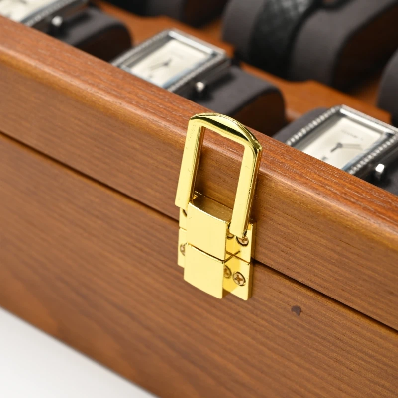 Oirlv Caja de reloj con 10 ranuras, estuche organizador de joyas, organizador de relojes, estuche de exposición multifuncional grande para relojes, caja de almacenamiento para relojes