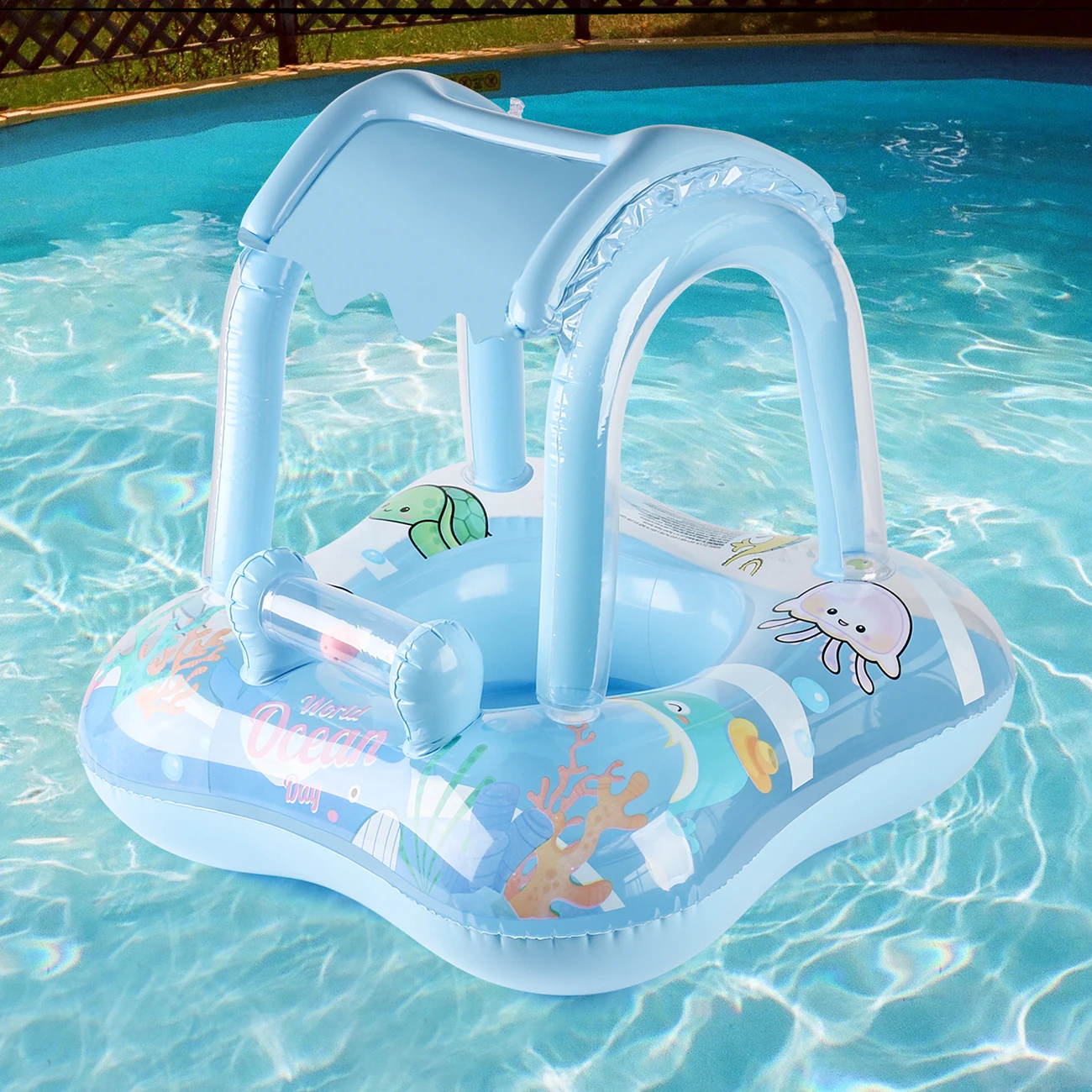 1 flotador de piscina con toldo, flotador de piscina, aro de natación para piscina, juguetes de playa para fiestas