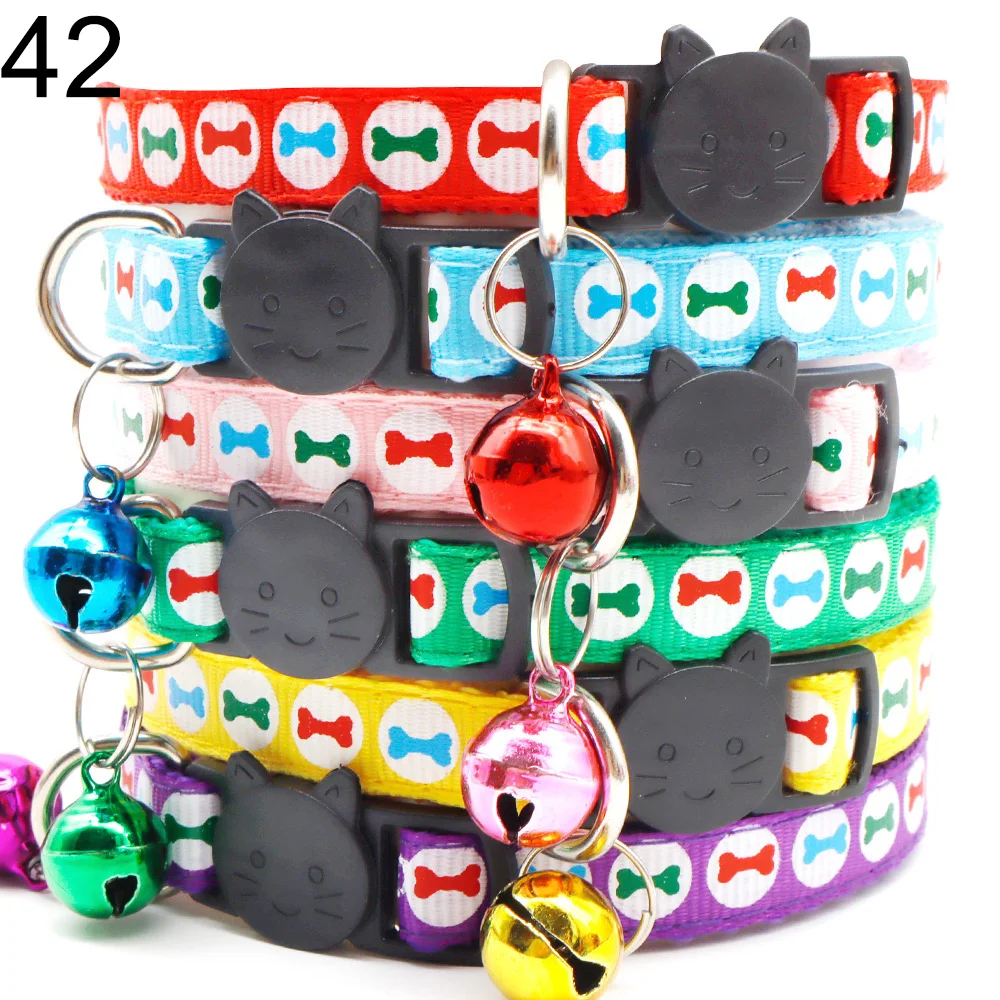 100 Uds Collar para perros Collar de gato gargantilla de entrenamiento cuello personalizado dibujos animados impreso etiqueta de identificación de perro accesorios antipérdida