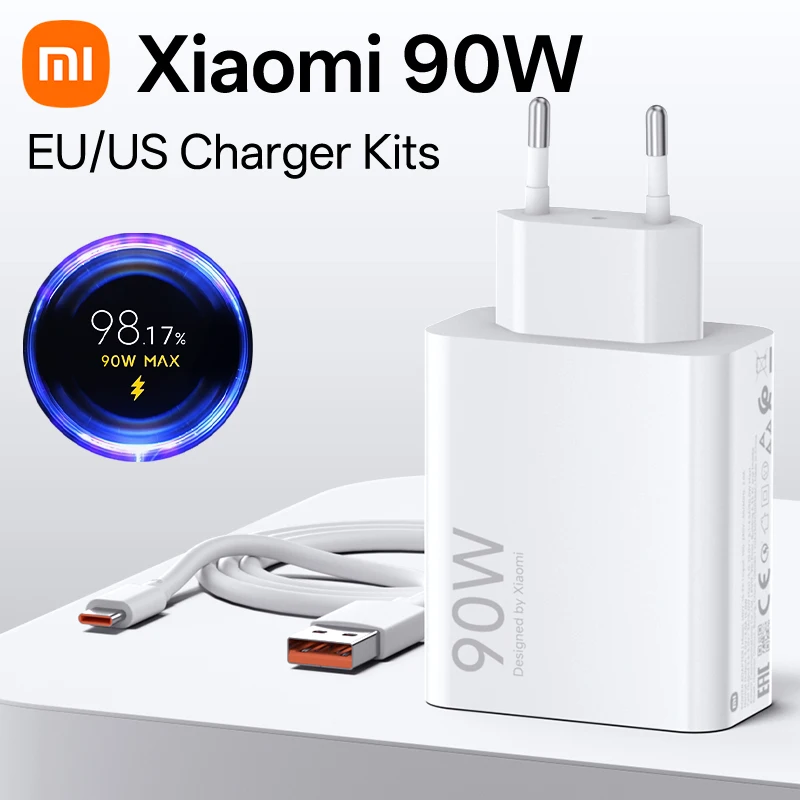 Cargador Xiaomi 90W Original Hypercharge Combo, Cable de Carga Rápida Tipo C para Xiaomi 15T Pro, 15, 17 Ultra, 14, 13 Ultra, POCO X7 Pro