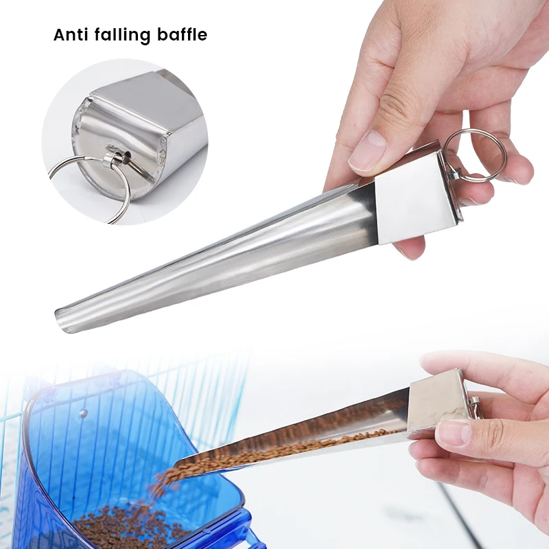 Cuchara de Acero Inoxidable para Alimentar Aves y Loros, Herramienta para Añadir Comida a la Jaula, Accesorio para Alimentación de Mascotas Pequeñas, 1 Pieza