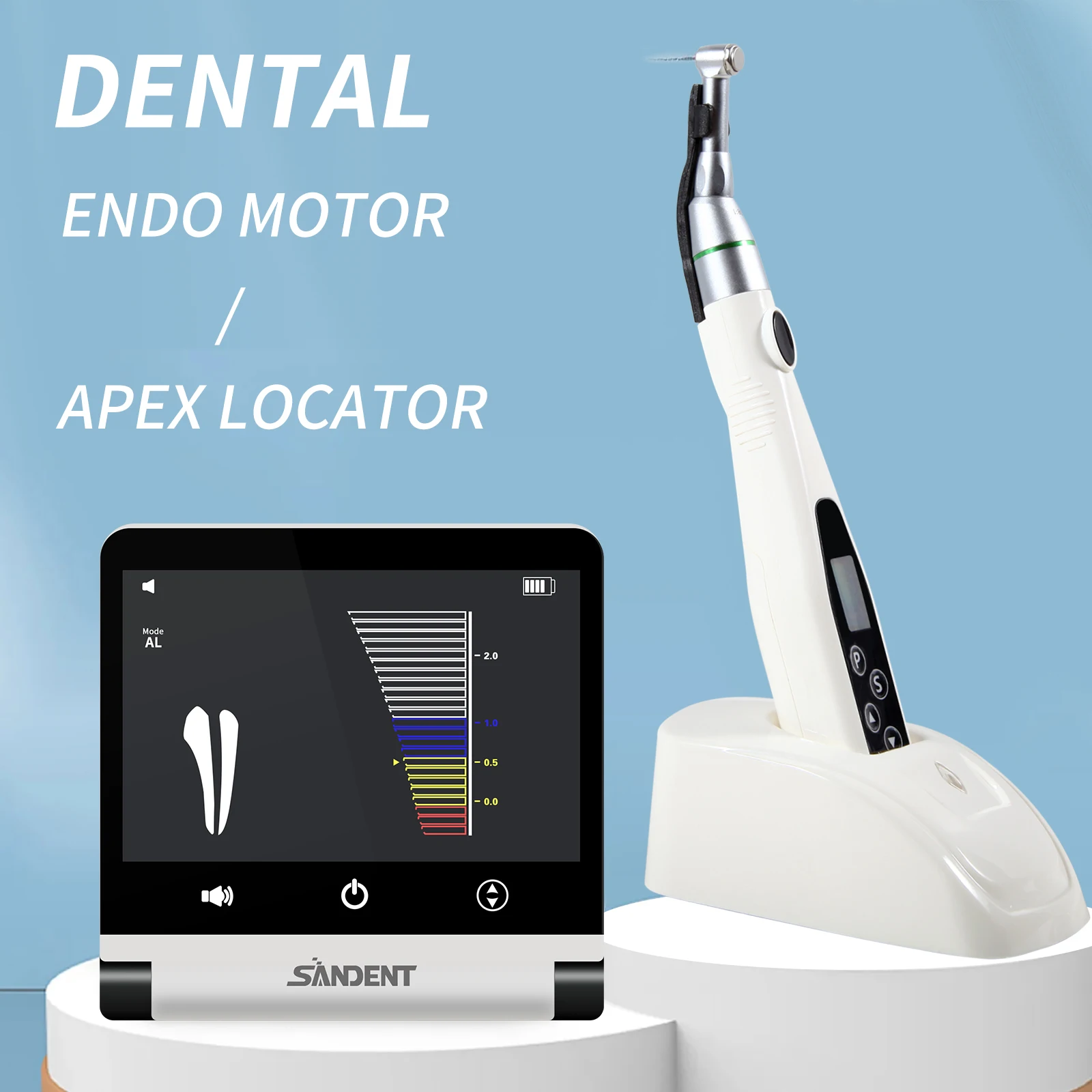Mini localizador de ápice de endodoncia Dental, pantalla LCD/inalámbrico 16:1 LED, Motor Endo, contraángulo de conducto radicular/archivos