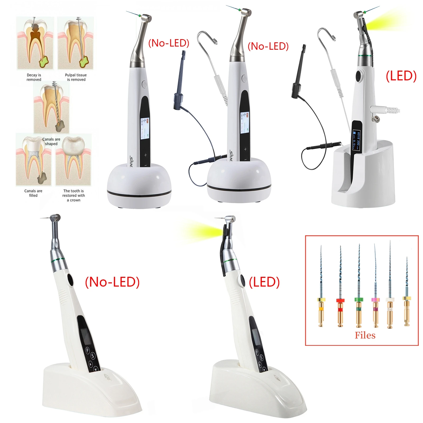 Motor Endo Dental ReciprocanteLED/No-LED 16:1 Endodoncia ​   Tratamiento del conducto radicular / Archivos NiTi
