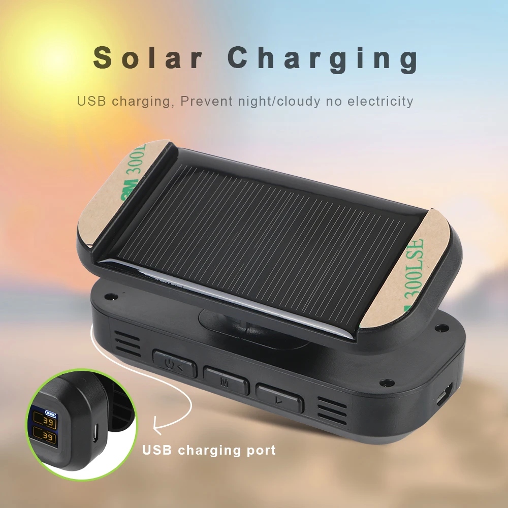Monitor de presión de neumáticos de coche, sistema de supervisión de presión de neumáticos, advertencia de temperatura, ahorro de combustible, TPMS Solar con 4 sensores externos