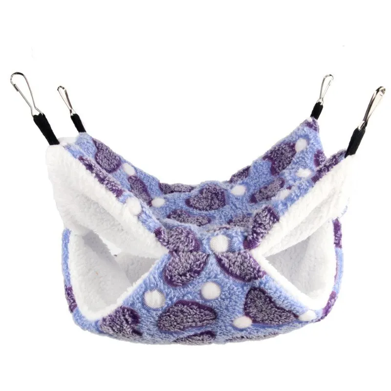 Hamaca para Hámster, Cama Colgante para Mascotas Pequeñas, Doble, Cálida y Acolchada, para Ardillas Voladoras, Cobayas y Otros Animales, Accesorios para Jaulas