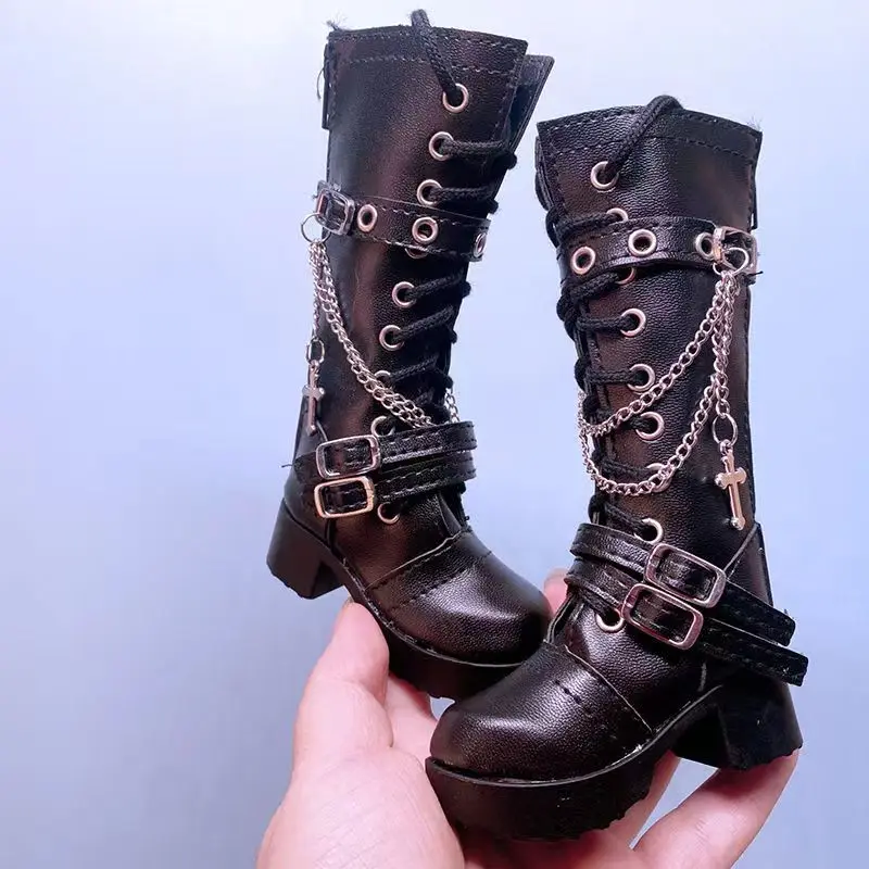 Botas de nieve para muñecas BJD de 45 cm, botas largas para vestir, uniforme de estilo académico para muñecas BJD de escala 1/4, zapatos de cuero, zapatos tipo Mary Jane.