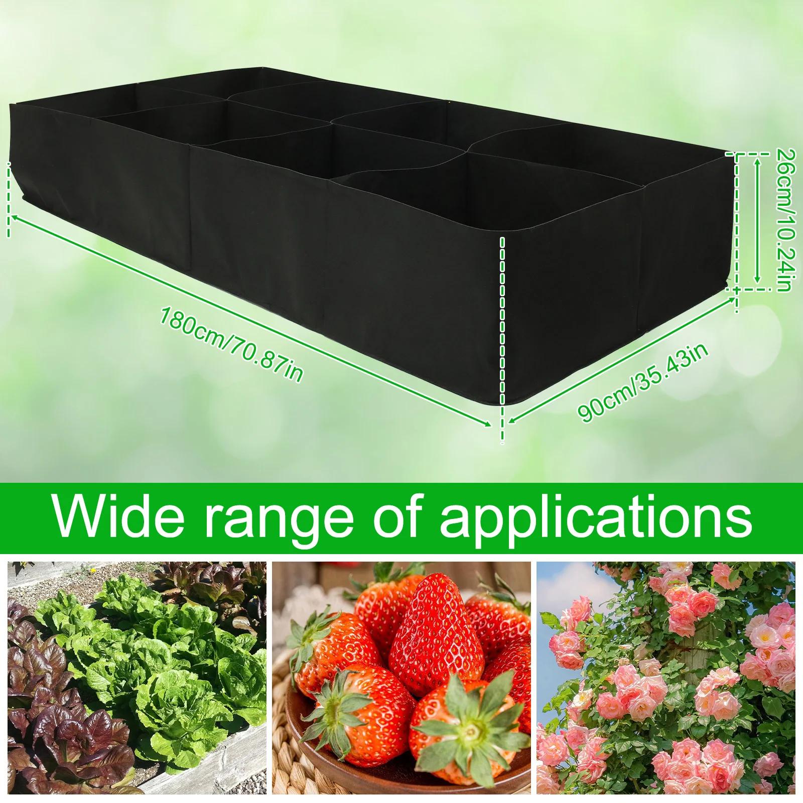 Bolsa para plantar jardín con 4/8 rejillas, contenedor de cama para plantar fresas, verduras y flores, grande, portátil y reutilizable