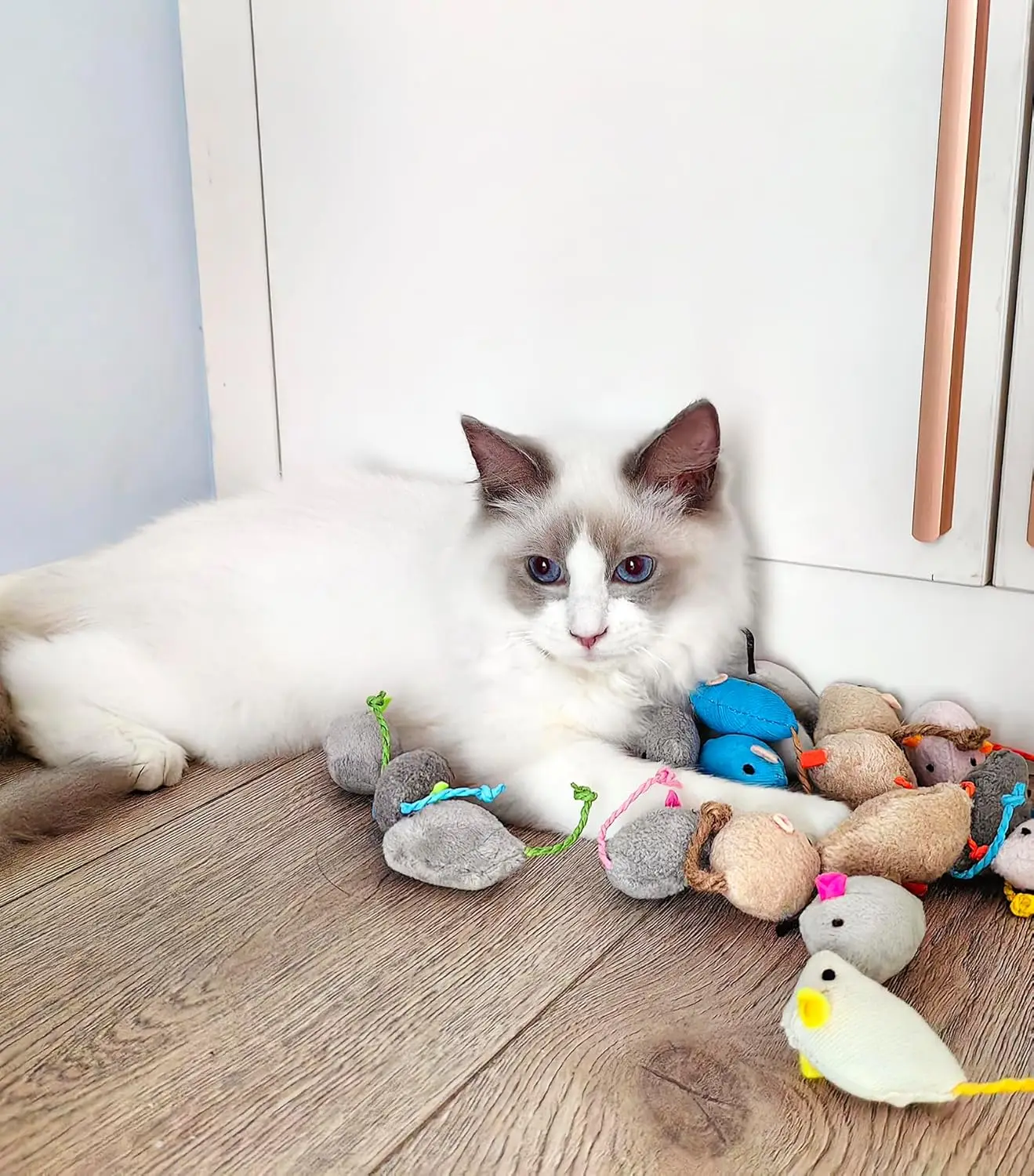 3/200 piezas Juguetes de ratón con sonajero para gatos, de piel sintética y con hierba gatera prellenada, juguetes interactivos para gatos de interior