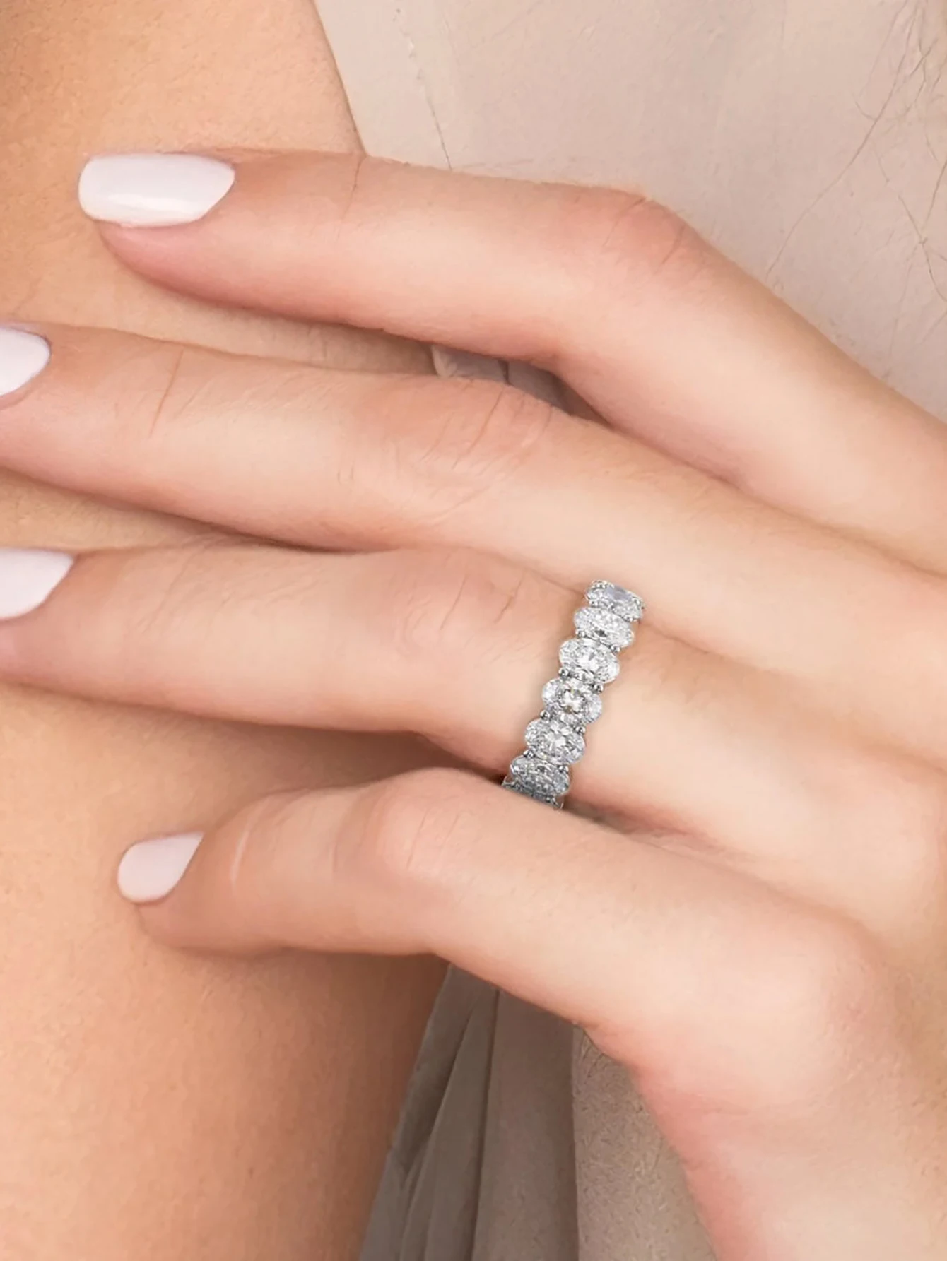Anillo ovalado de circón Original de Plata de Ley 925 para mujer, regalo de compromiso, boda, joyería fina de lujo de alta calidad
