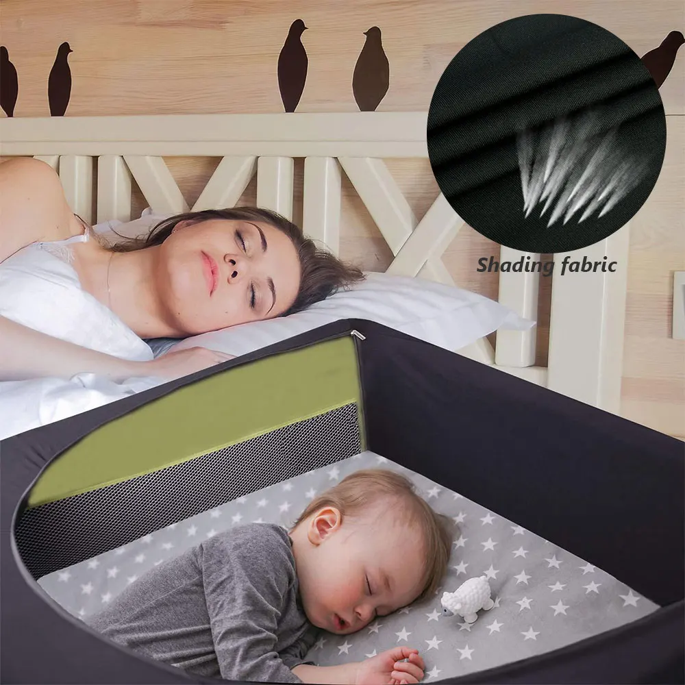 Cubierta de dosel para cuna opaca, estirable, transpirable, portátil, cama de bebé, tienda opaca, cortina parasol compacta de seguridad, decoración de habitación
