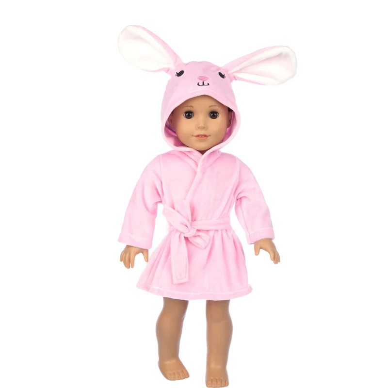 Ropa para muñecas, conjunto de albornoz, pijamas para muñecas americanas de 18 pulgadas/45Cm, accesorios para muñecas bebés recién nacidos, ropa para dormir, regalos de cumpleaños