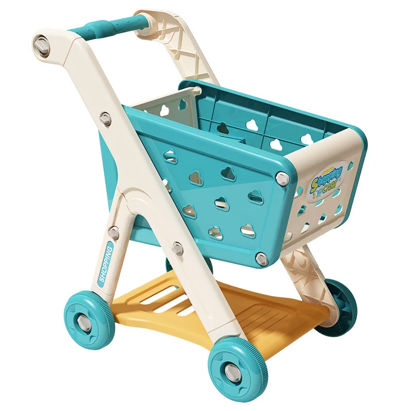 Carrito de Compras de Juguete para Bebés, Pequeño Carrito de Juego para Niños, Casa de Juego, Frutas para Cortar, Cocina Musical, Supermercado, Juguetes Educativos para Niños y Niñas