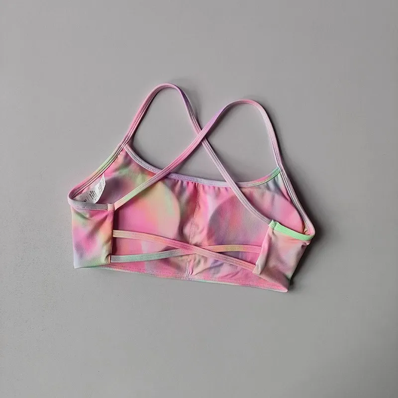 Sujetador deportivo de Color sólido para mujer, Top deportivo de gimnasio con espalda cruzada suave y almohadilla para el pecho, chaleco de Yoga push-up, Sujetador deportivo, Top corto de Yoga y gimnasio