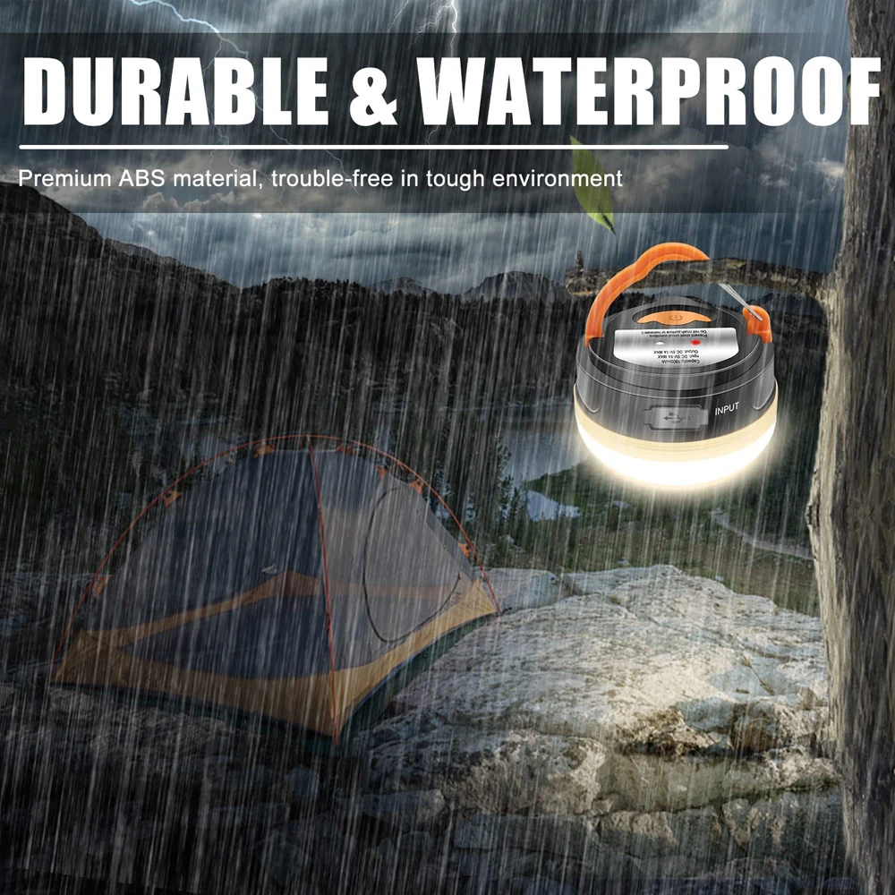 Linterna de Camping de alta potencia de 10W, lámpara para tiendas de campaña, 1200mah, recargable por USB, luces portátiles para acampar, lámpara colgante nocturna para senderismo al aire libre