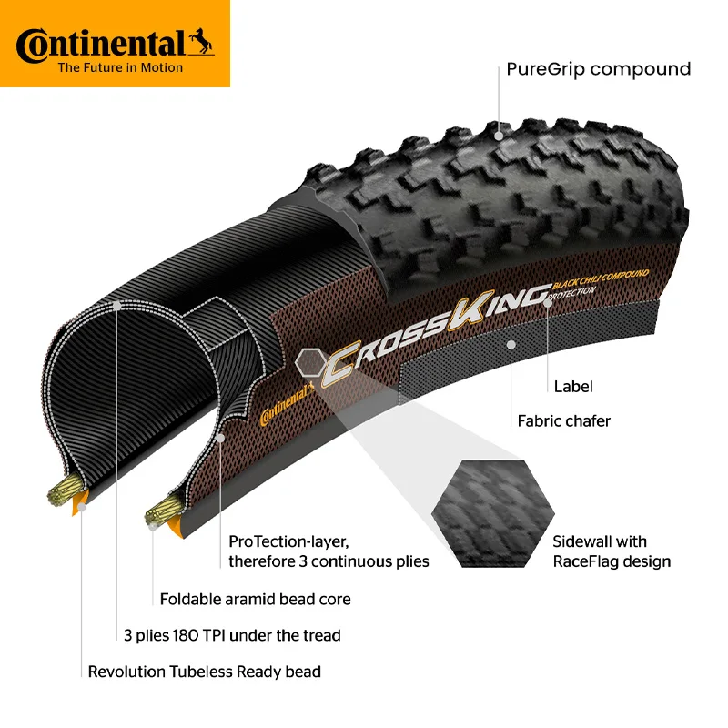 Neumático Continental Terra Trail 700x35C/40C para Bicicleta de Carretera y Gravel, Sistema Shieldwall 27.5, Protección Contra Pinchazos, MTB Tubeless Ready