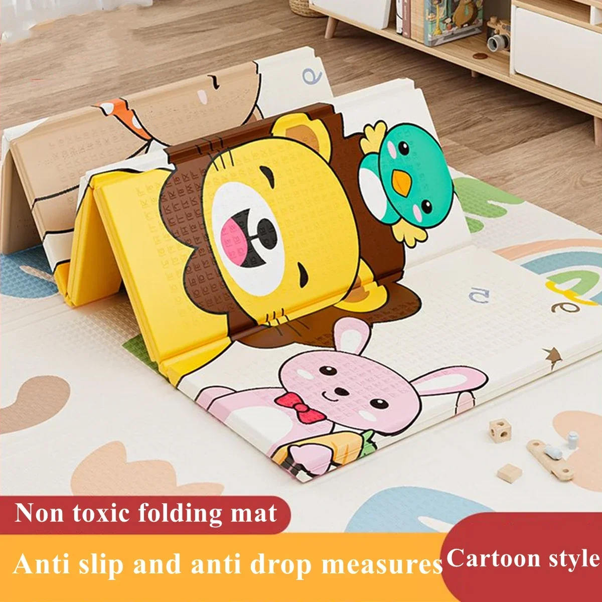 Manta plegable para niños, alfombra de espuma XPE para juegos de bebés, suelo suave, almohadilla para gatear, juguetes para niños, alfombra plegable para actividades de juego con bolsa