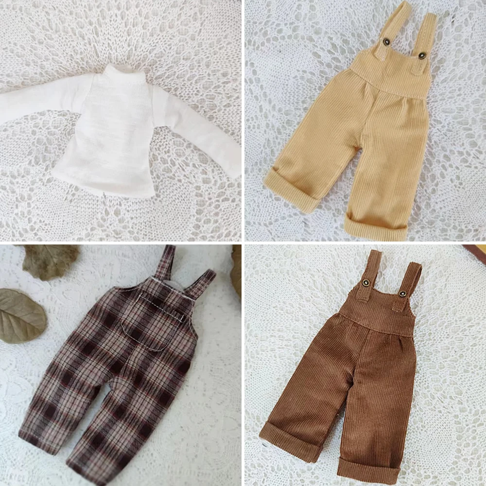 Ropa informal para muñeca Blyth, peleles, pantalones a cuadros, Top de manga larga, pantalones para muñeca para Ymy Licca Azones Ob24 Ob27, accesorios para muñecas
