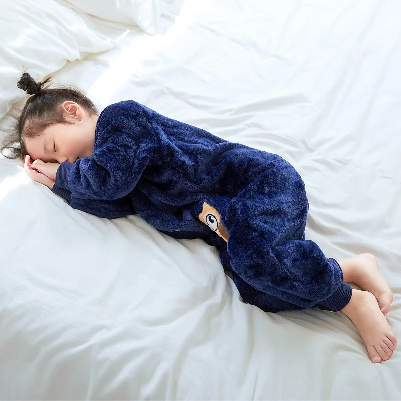 MICHLEY-saco de dormir de búho de dibujos animados para niños, saco de franela bonito, ropa de dormir gruesa y cálida, manta portátil, mono, regalos de 1 a 6T