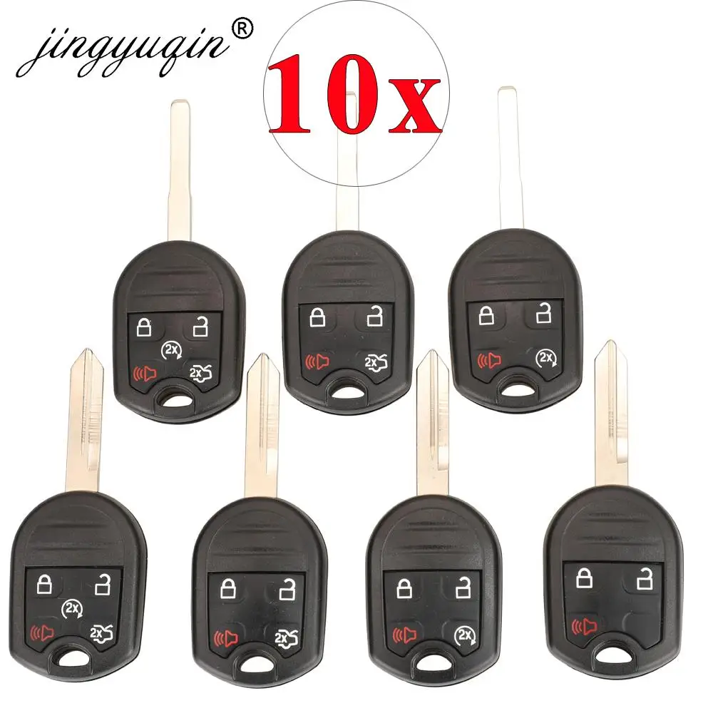 Carcasa de mando a distancia jingyuqin 10 Uds 3/4/5 botones para Ford Edge guarda de explorador Windstar Expedition Mustang para funda de mando a distancia Mazda