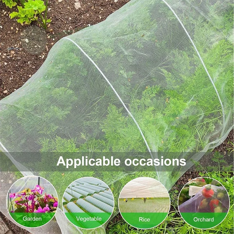 Malla de control de plagas para plantas de jardín, malla de cobertura para el cuidado de vegetales, flores y frutas, gestión de plagas, malla de protección para pájaros (60 unidades)