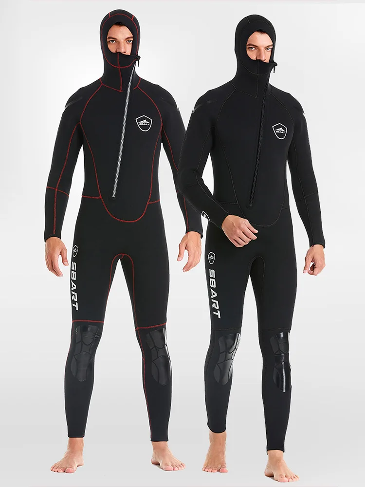 Trajes de neopreno de manga larga para hombre, de cuerpo completo traje de buceo, buceo, surf, natación, mantiene el calor en el agua, 5mm