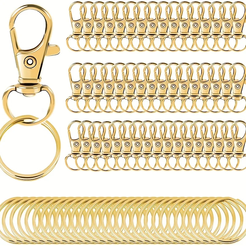 100 llaveros giratorios con cierre de perro para bolsos, equipaje y mochilas, llavero de 25 mm para joyería y accesorios DIY