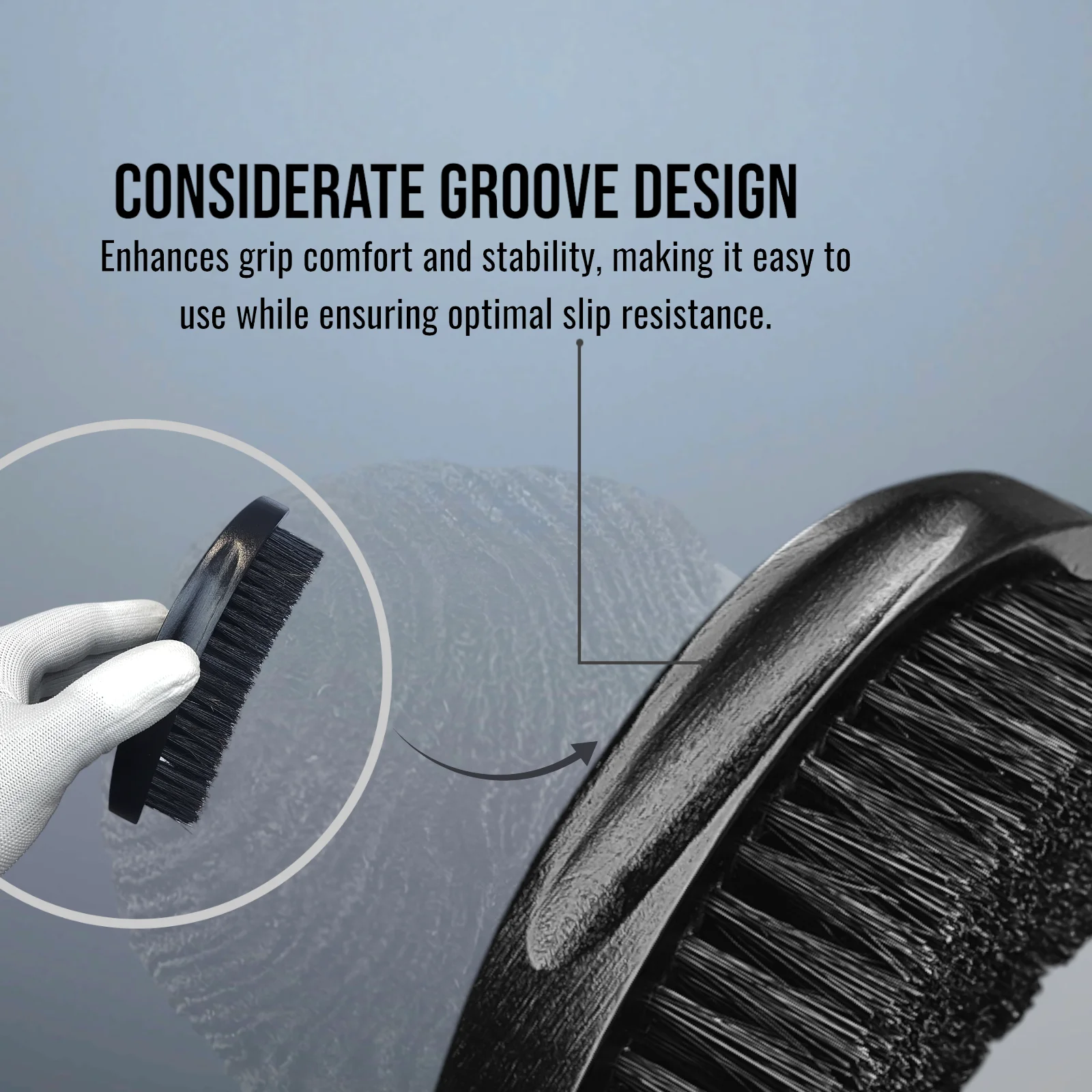 Cepillo Gracemen 360 Wave para Hombres Afro, Cepillo Curvo de Madera con Cerdas de Jabalí y Nylon de Dureza Suave/Media/Dura para Barba y Cabello