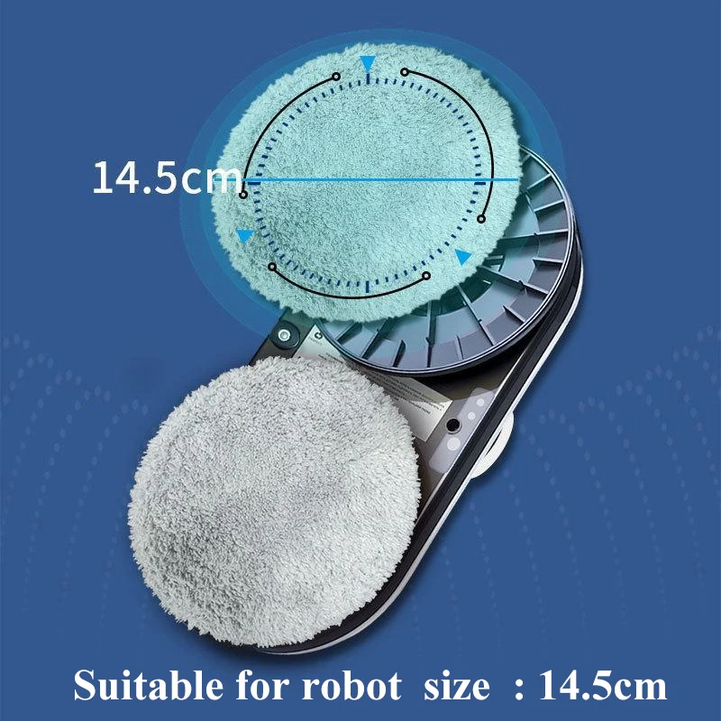 Trapo de limpieza de microfibra para Robot limpiador de ventanas, fregonas reutilizables de 14,5 cm para Robot aspirador redondo Universal, toalla, paño para polvo