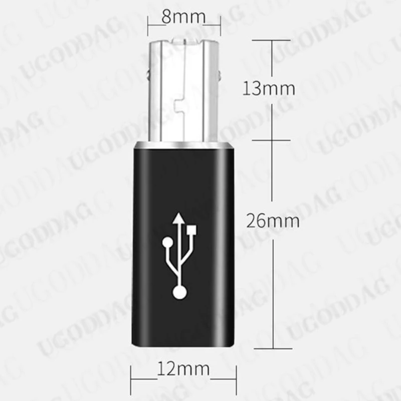 Adaptador USB tipo C hembra a USB B macho para teclado de impresora, Piano, tambores electrónicos tipo B 2,0, convertidor de instrumentos electrónicos