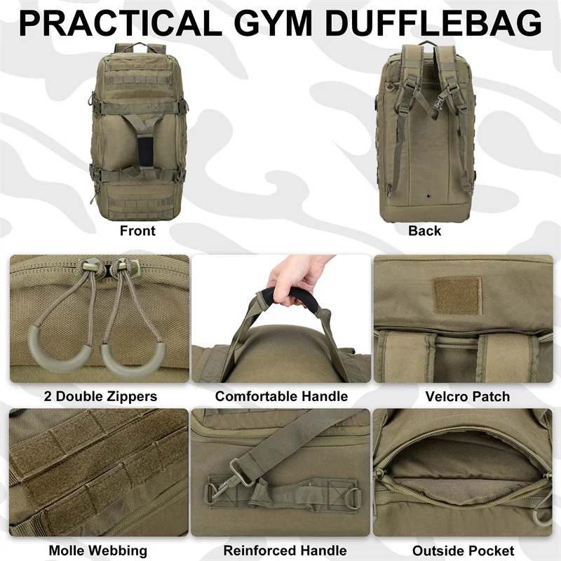 Mochilas de camping LQARMY 60L 80L Mochila táctica para hombres Mochila de escalada de viaje de senderismo Molle