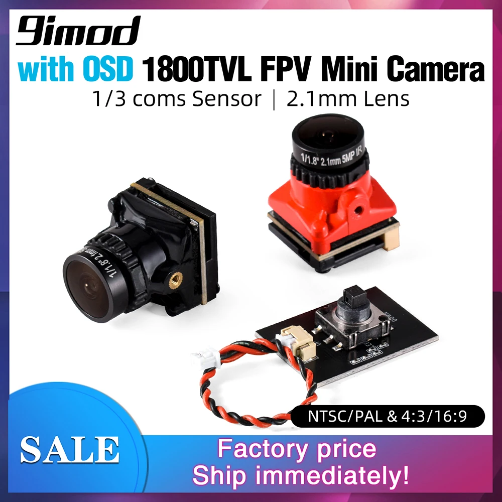 Cámara FPV de 5MP y 1800TVL con sensor Starlight de 2,1 mm para drones de carreras RC, tamaño de 1/8 de pulgada, visión nocturna, compatible con DJI.