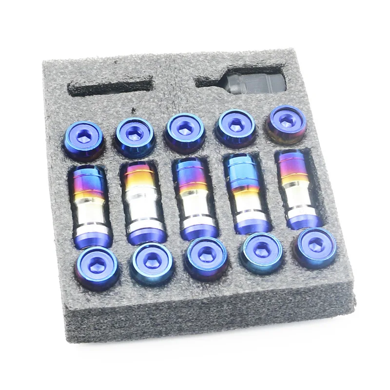 Volk Racing-ruedas de acero con fórmula heptágono oculta, tuercas de bloqueo, llanta de bellota, extremo cerrado M12x1,25 M12x1,5, azul ardiente, 20 unids/set