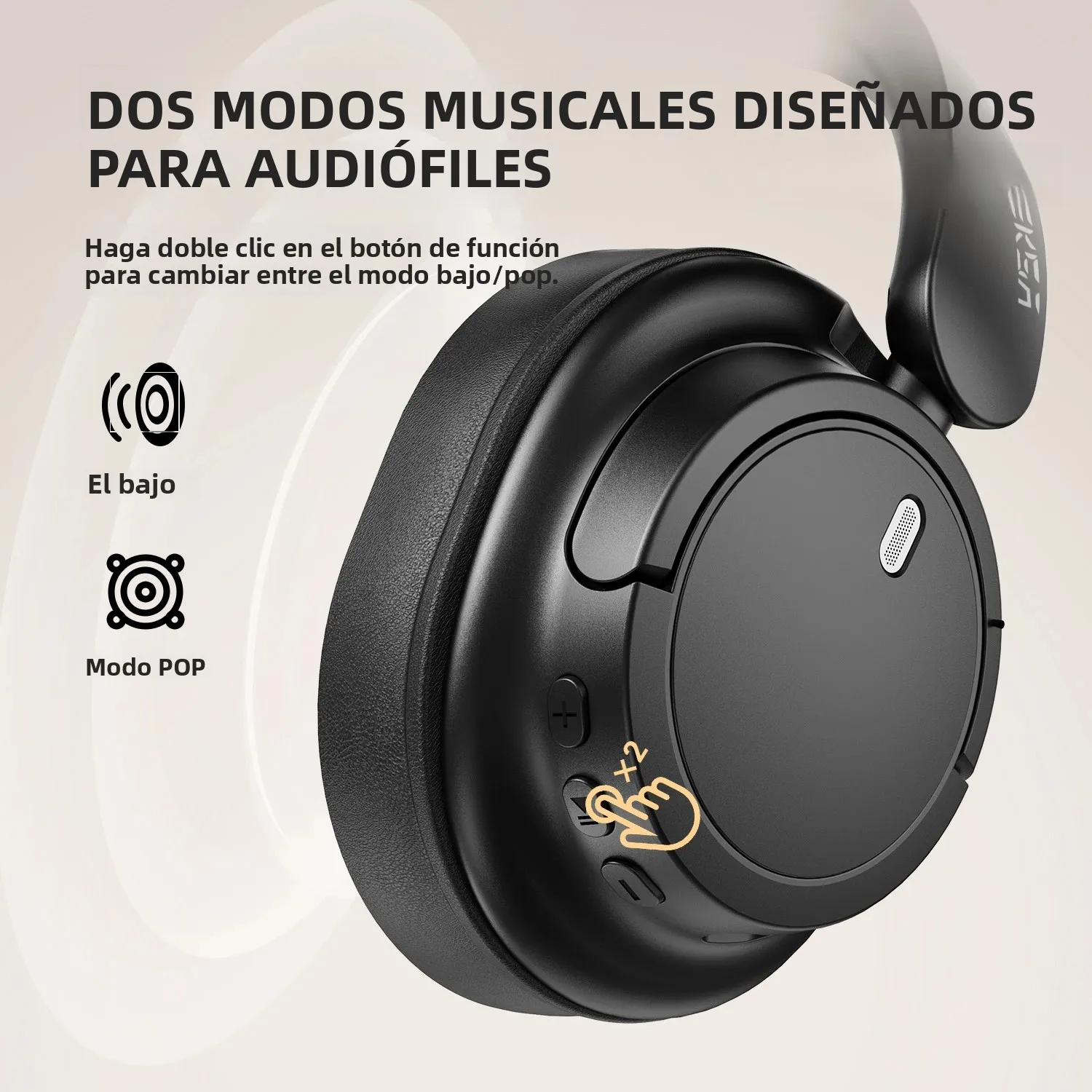Oneodio EKSA V16 auriculares inalámbricos Bluetooth 5,3 auriculares sobre la oreja con micrófono modo Bass/Pop auriculares con cable HiFi de alta resolución aplicación 90H