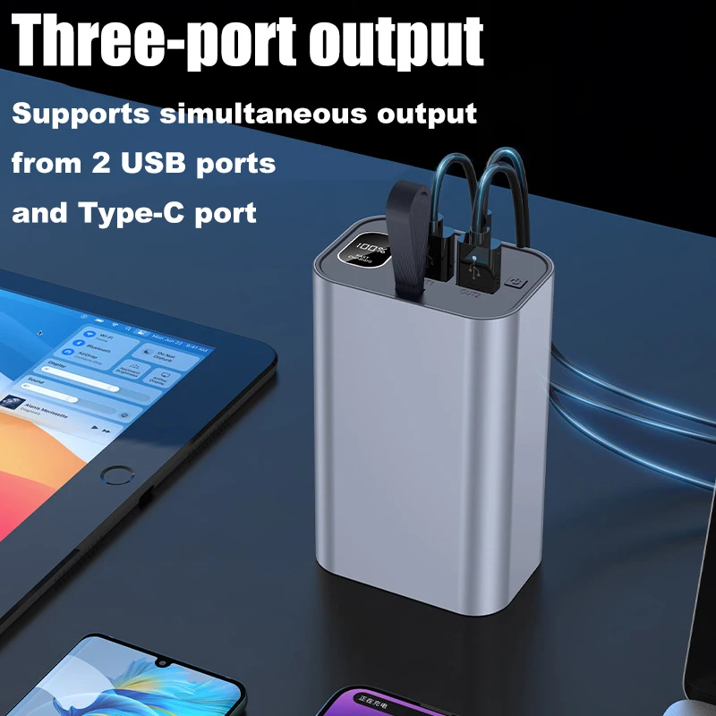 Kit de Banco de energía de batería DIY 21700 luz LED de Camping de 30000mAh, caja de aluminio de entrada USB-C/Micro de carga rápida PD/QC 22,5 W