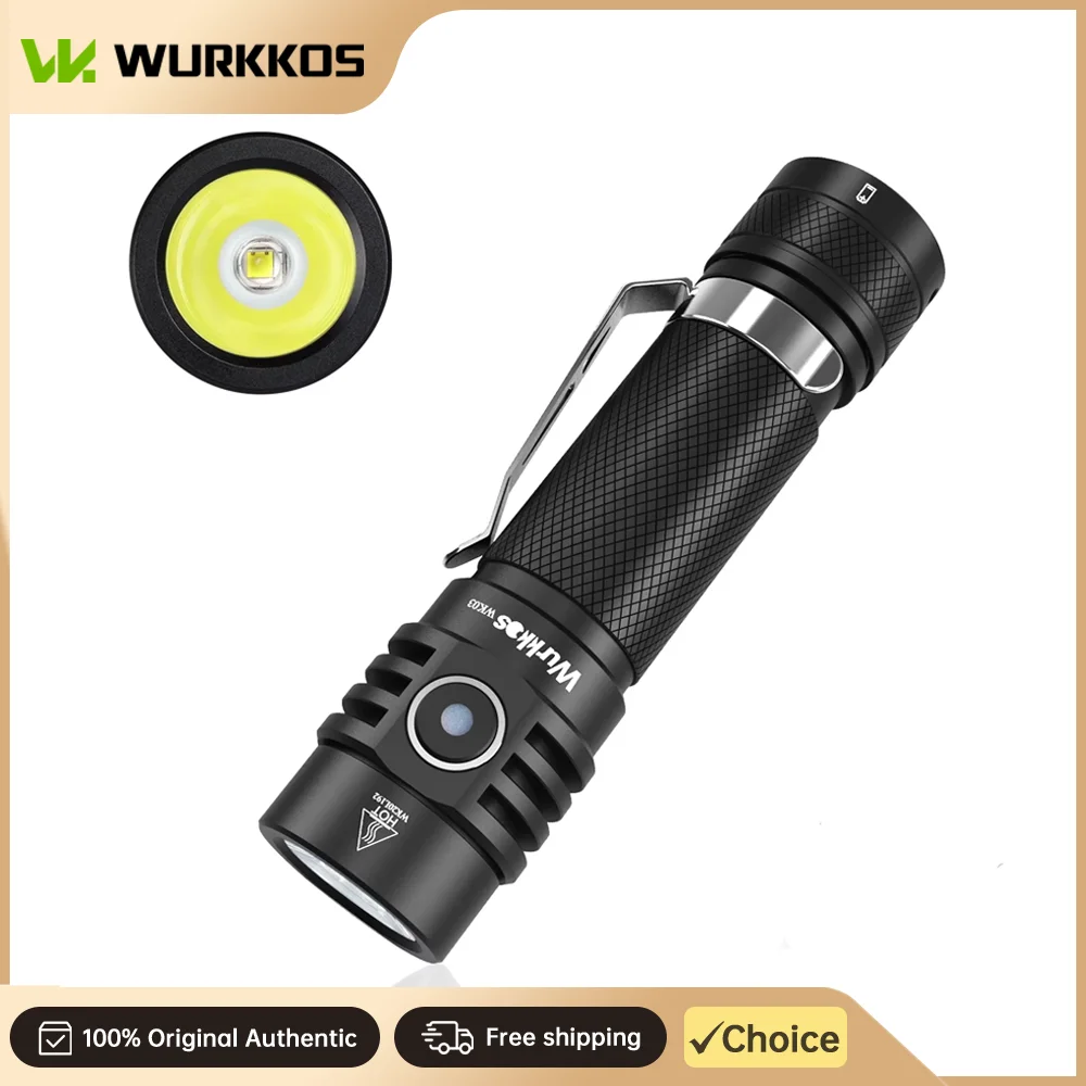Wurkkos WK03 linterna LED 18650 antorcha 1800LM ATR Luminus SST40 recargable USB C luz IP68 impermeable para senderismo Camping