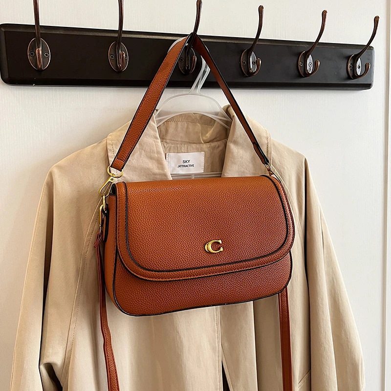 Bolso de Hombro Retro de Lujo para Mujer, Elegante Bolso Cruzado de Cuero, Bolso Tote de Alta Gama, Diseño Clásico Vintage