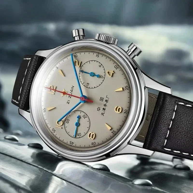 Relojes para hombre 1963 piloto reloj automático 42mm impermeable retro cronógrafo de cuarzo reloj de vestir vintage