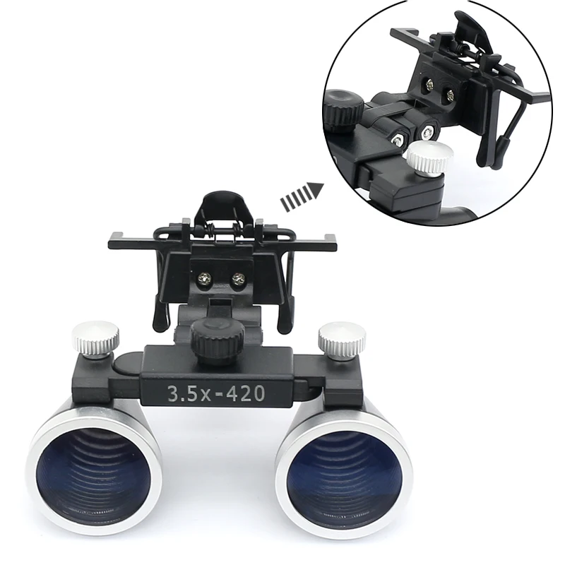 Clip de montaje Dental para gafas, lupa Binocular médica, lupa LED para dentista, lámpara de cabeza