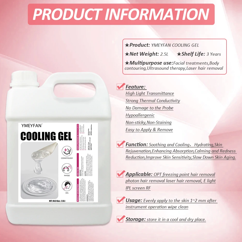 Gel conductor de 84,5 oz, Radiofrecuencia y cavitacion, Gel conductor transparente para máquina ultrasónica, microcorriente facial EMS HIFU