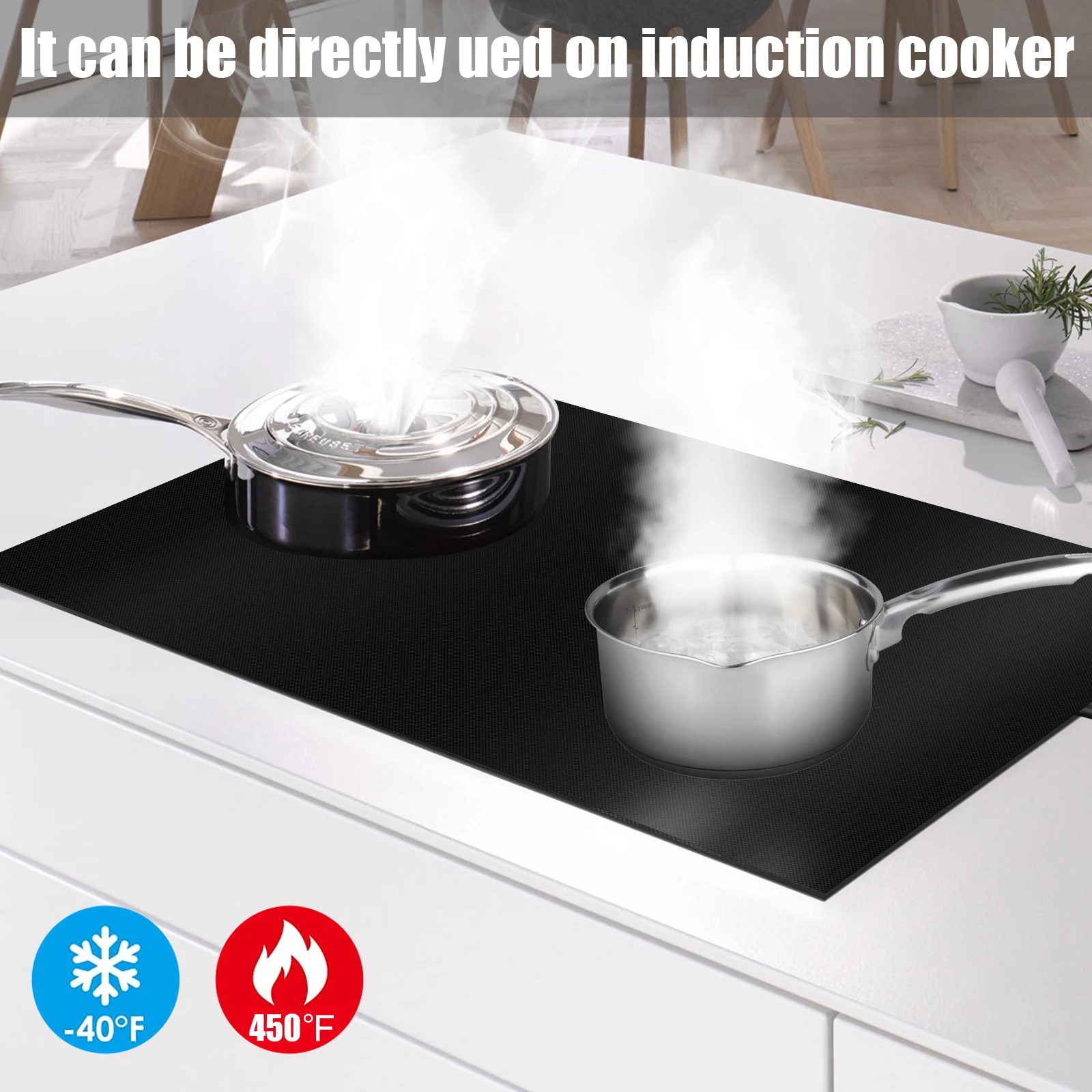 Estera protectora para placa de inducción, cubierta de silicona para cocina de inducción, resistente al calor e impermeable, evita arañazos y quemaduras
