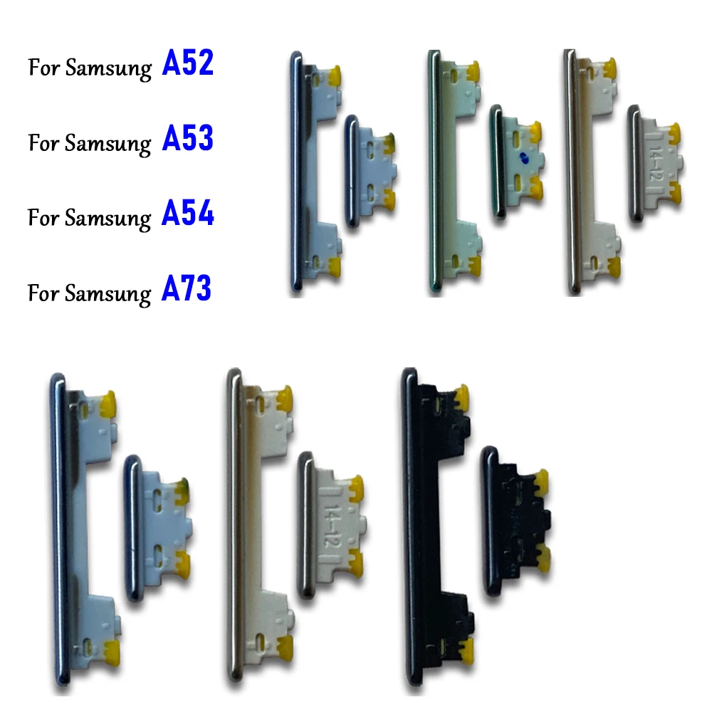 Nuevo conjunto de botones laterales de volumen + botón de encendido/apagado, pieza de repuesto para Samsung A52 A53 A54 A73