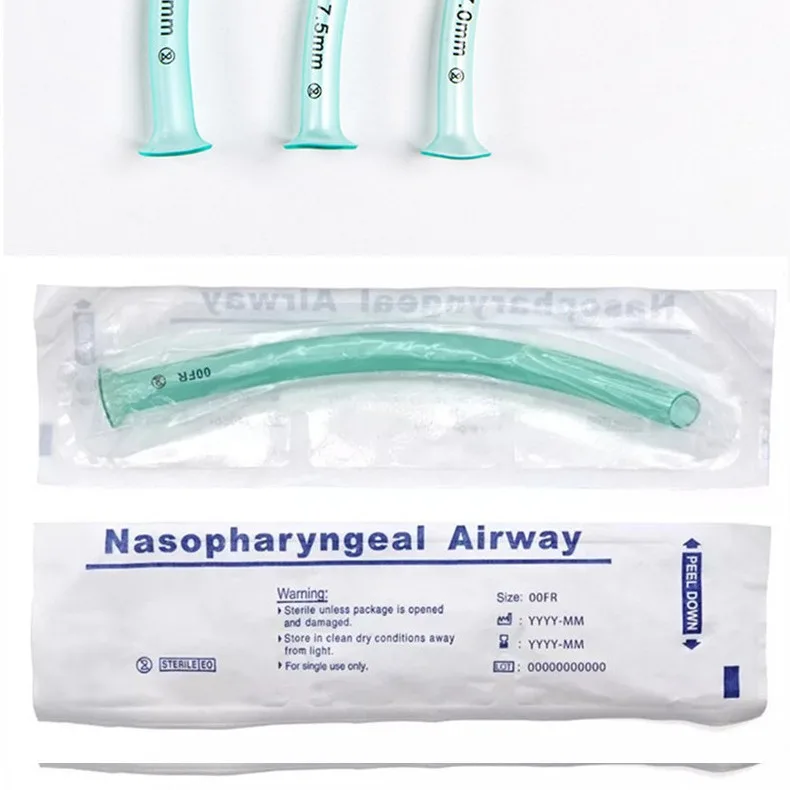 1 pieza de cánula nasal de alto flujo, tubo de oxígeno, vía aérea nasofaringea, tubo respiratorio de emergencia para primeros auxilios.