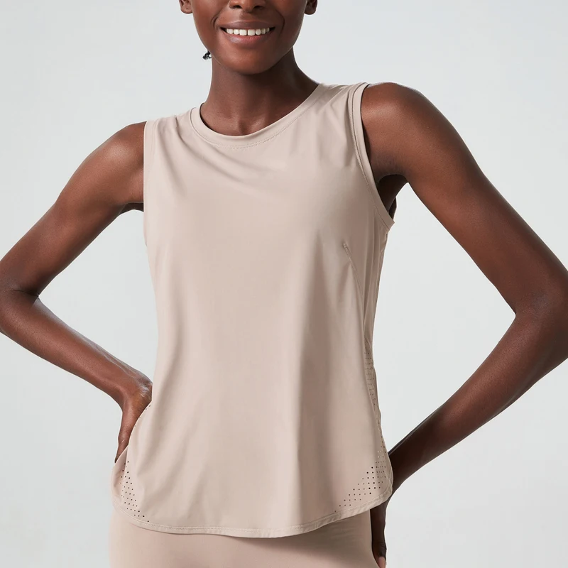 Camiseta de Yoga sin mangas para mujer, camiseta holgada sin mangas para correr y Fitness, chaleco de gimnasio transpirable de secado rápido, ropa deportiva de entrenamiento para mujer