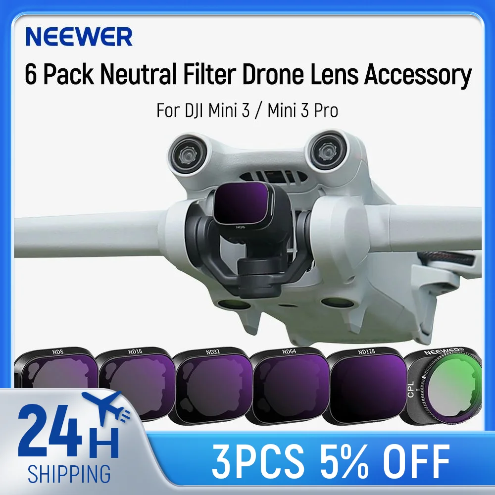 NEEWER-Juego de filtros ND Compatible con DJI Mini 3/Mini 3 Pro, filtro de densidad neutra, accesorio de lente de Dron, paquete de 6
