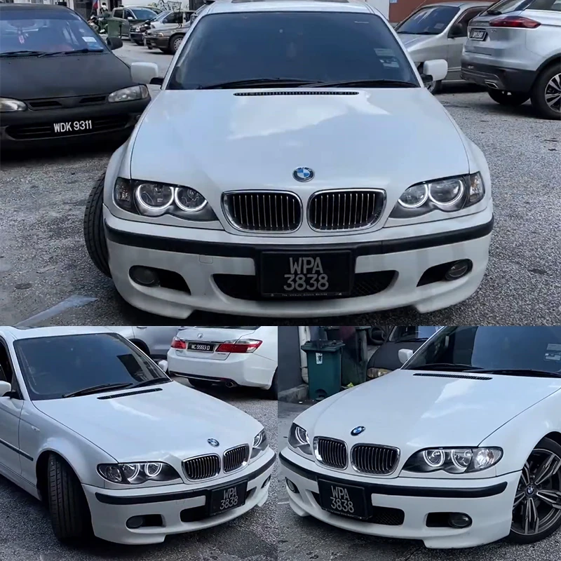 Ojos de Ángel LED de cristal para BMW E46 M3 E38 E39 E36, sintonización de faros de xenón, anillos de Halo estilo DTM, luz diurna DRL, reequipamiento 131mm x 4