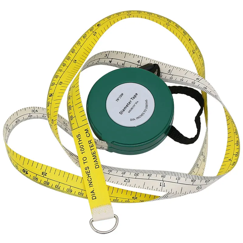 Cinta métrica para el diámetro de los árboles, Cinta métrica retráctil y suave de PVC, herramienta de medición de 2000 mm y 79 pulgadas, para árbol de jardinería profesional