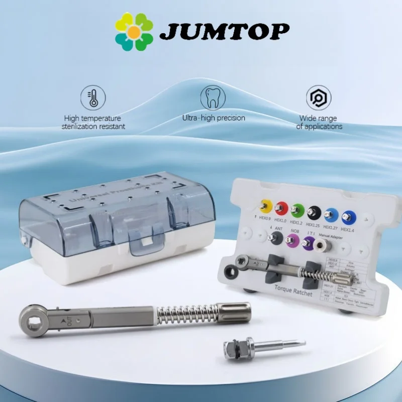 JUMTOP Kit Universal de Herramientas de Restauración Dental: Llave Dinamométrica para Implantes y Destornilladores