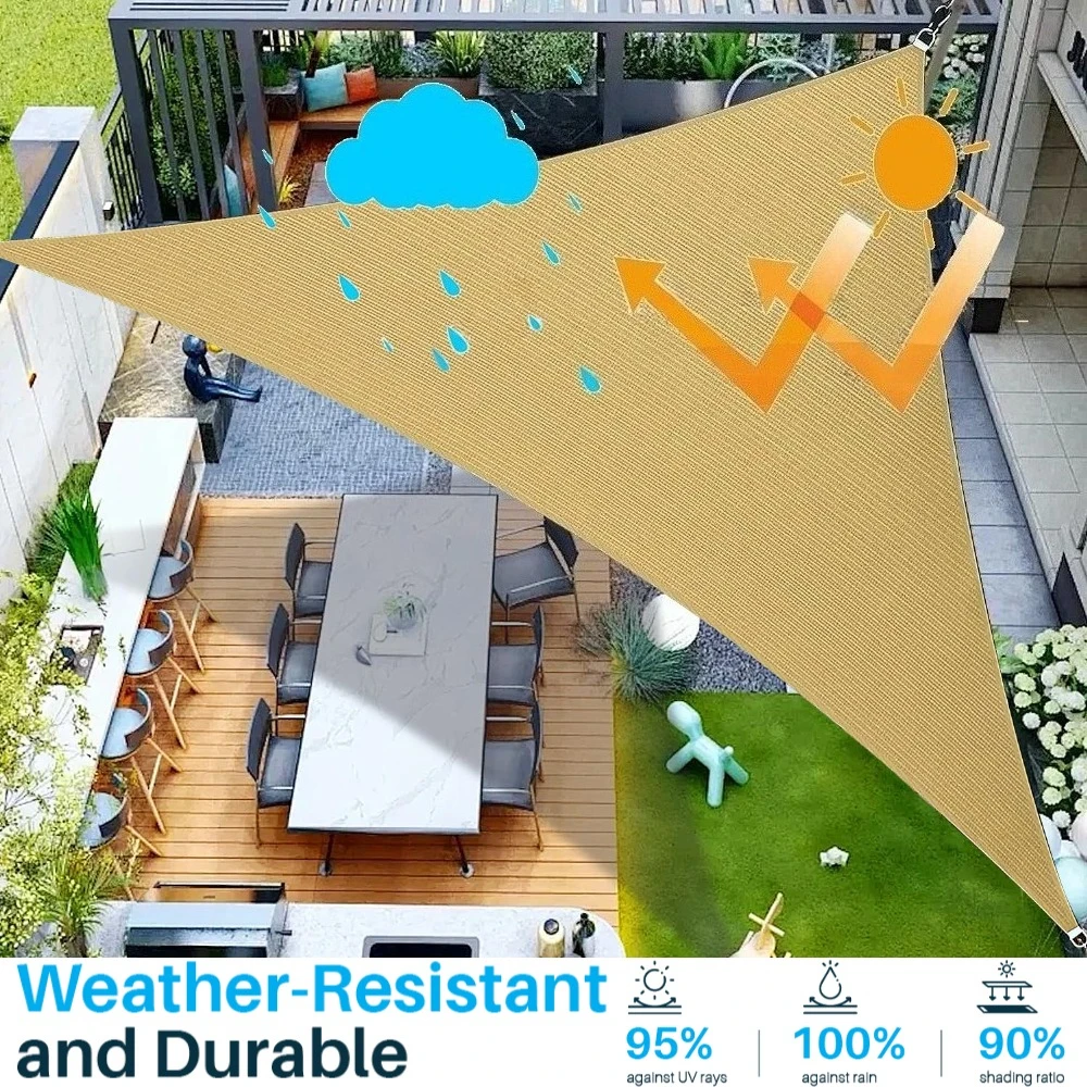5x5x5/2x2x2M impermeable refugio solar triángulo sombrilla protección al aire libre dosel jardín Patio piscina sombra vela toldo sombra tela