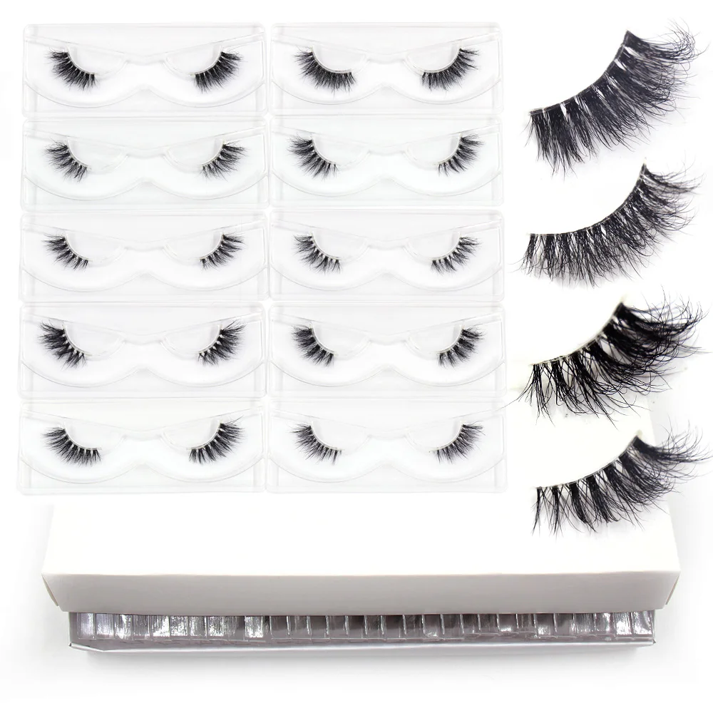 Pestañas postizas 3D de visón Natural, extensiones de pestañas postizas entrecruzadas, maquillaje, venta al por mayor