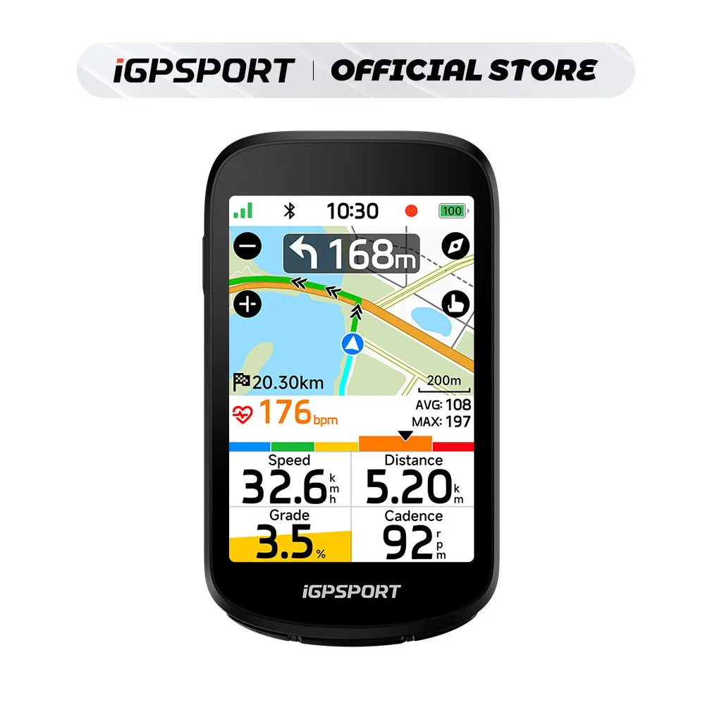 iGPSPORT BSC500 Ciclocomputador con Pantalla Táctil, GPS, Mapa Global de Ciclismo, Navegación Inalámbrica y Timbre Digital para Bicicleta